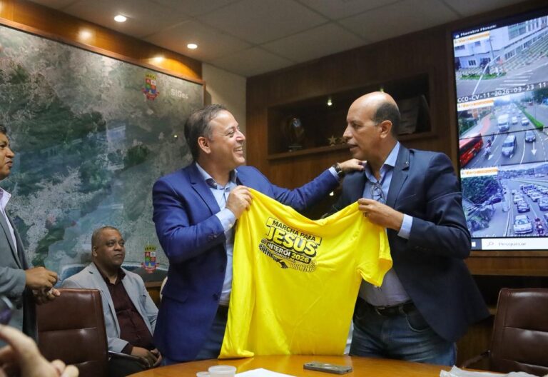 Niterói confirma Marcha para Jesus 2026 no dia 25 de abril com Aline Barros, Cassiane e Waguinho no Caminho Niemeyer