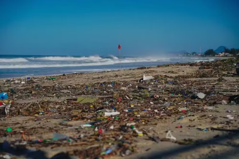 Voluntários retiram 33 kg de resíduos da Praia de Ponta Negra em Maricá