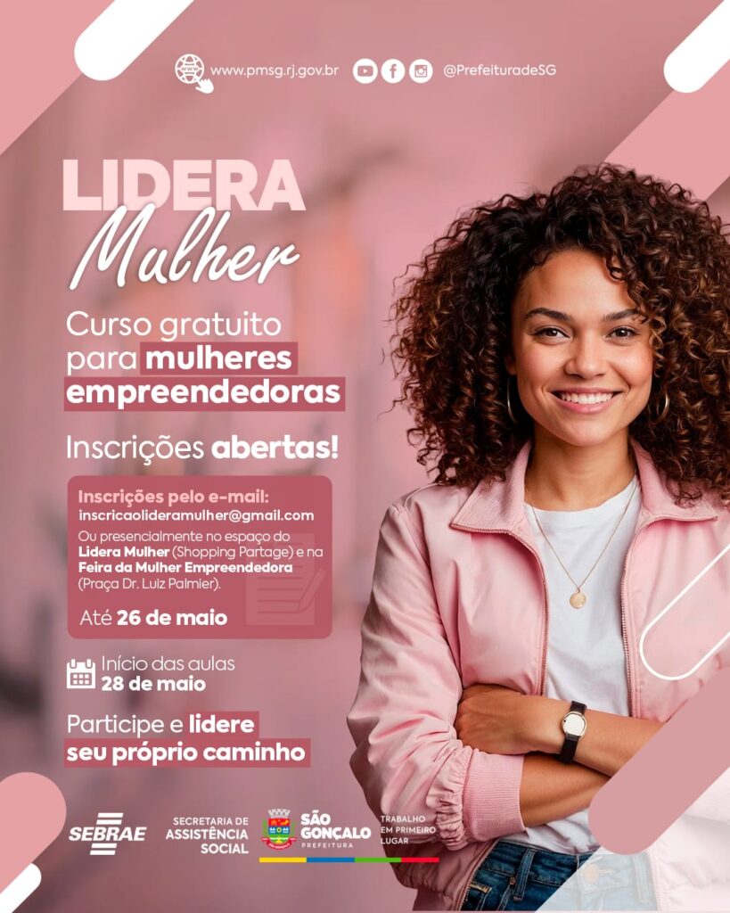 Mulheres participando de aula de capacitação do programa Lidera Mulher em São Gonçalo, com foco em empreendedorismo.