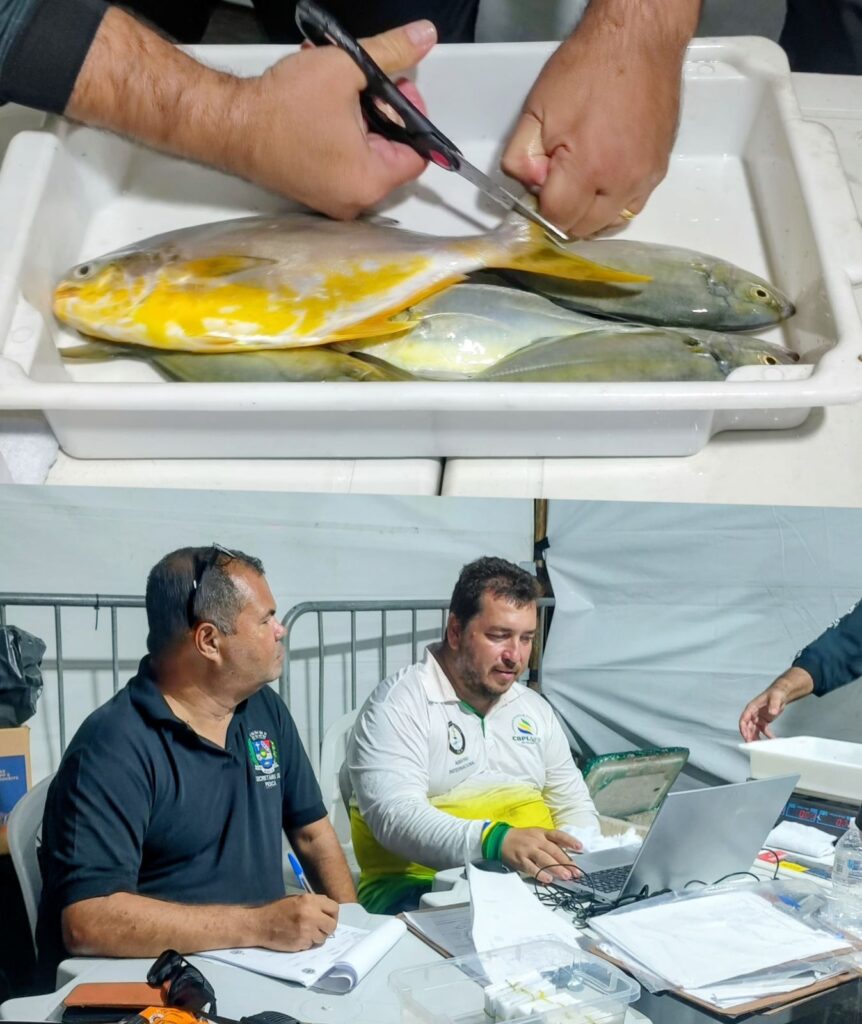 Público e competidores na 52ª Festa da Pesca em Itaipuaçu, Maricá, durante o encerramento do evento.