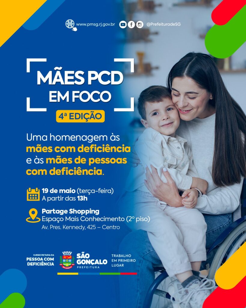 Mulheres em evento de valorização para mães atípicas e com deficiência em São Gonçalo, com foco em bem-estar e serviços.