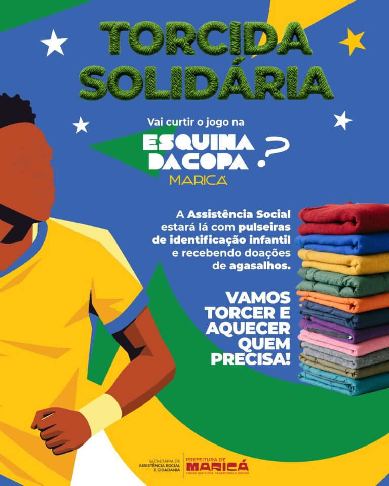 Tenda de arrecadação de agasalhos da Prefeitura de Maricá na Praça Orlando de Barros Pimentel durante a Esquina da Copa.