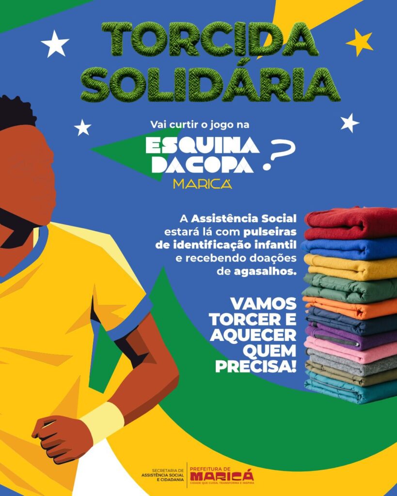 Tenda de arrecadação de agasalhos da Prefeitura de Maricá na Praça Orlando de Barros Pimentel durante a Esquina da Copa.