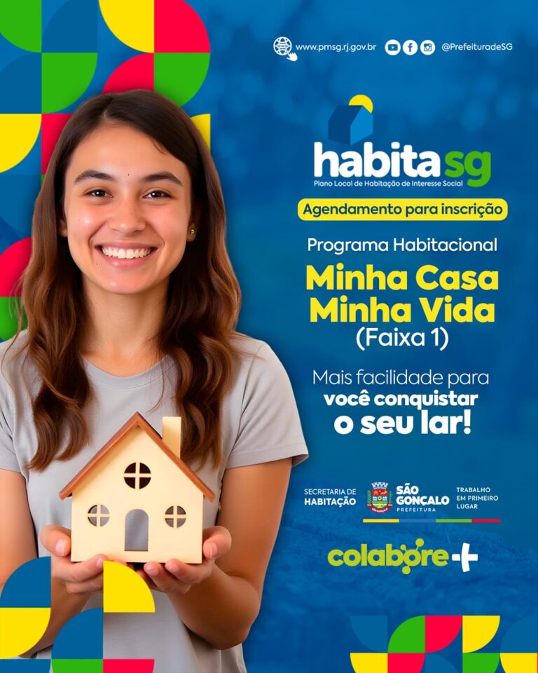 Família em frente a casa própria, simbolizando o programa Minha Casa Minha Vida em São Gonçalo.