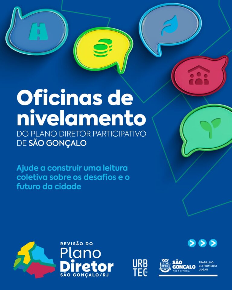Moradores participam de oficina de nivelamento para revisão do Plano Diretor em São Gonçalo.