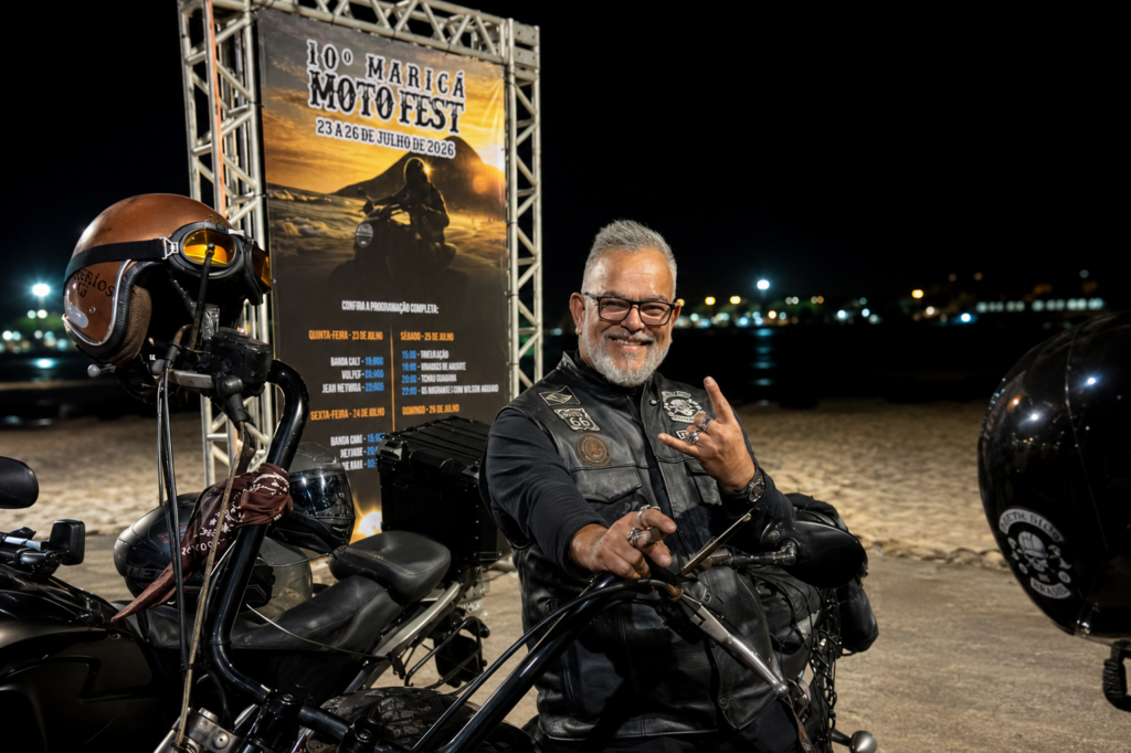 Motociclistas e público em shows de rock no Maricá Moto Fest em Itaipuaçu.