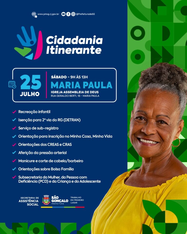 Cidadania Itinerante em São Gonçalo oferece serviços gratuitos à população de Maria Paula