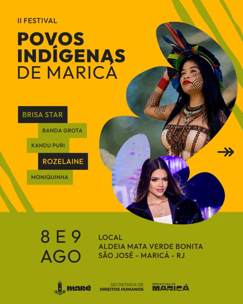 Indígenas Guarani em Maricá participam de atividades culturais e tradicionais no Festival dos Povos Indígenas.