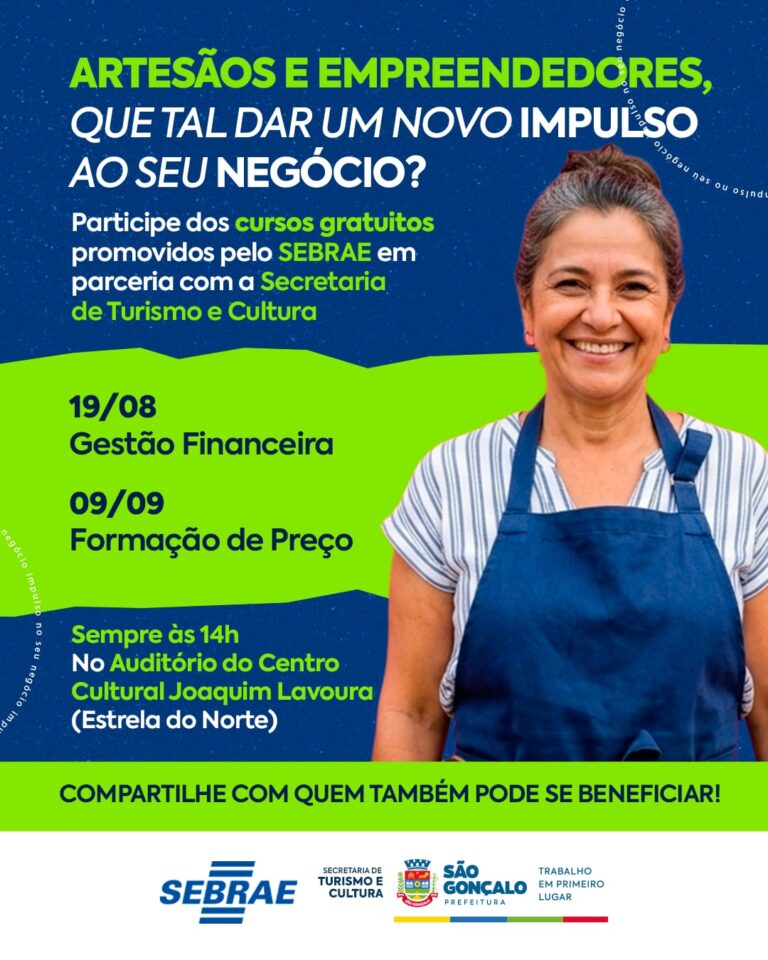 Empreendedores e artesãos participando de curso de capacitação em São Gonçalo.