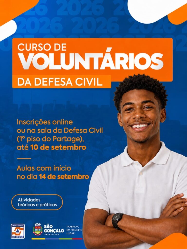 Voluntários da Defesa Civil em treinamento ou ação de apoio em São Gonçalo