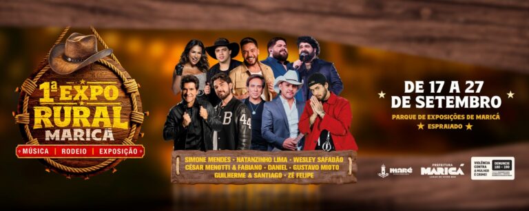 Pessoas em um camarote exclusivo durante um show noturno em uma feira rural, com palco iluminado ao fundo.