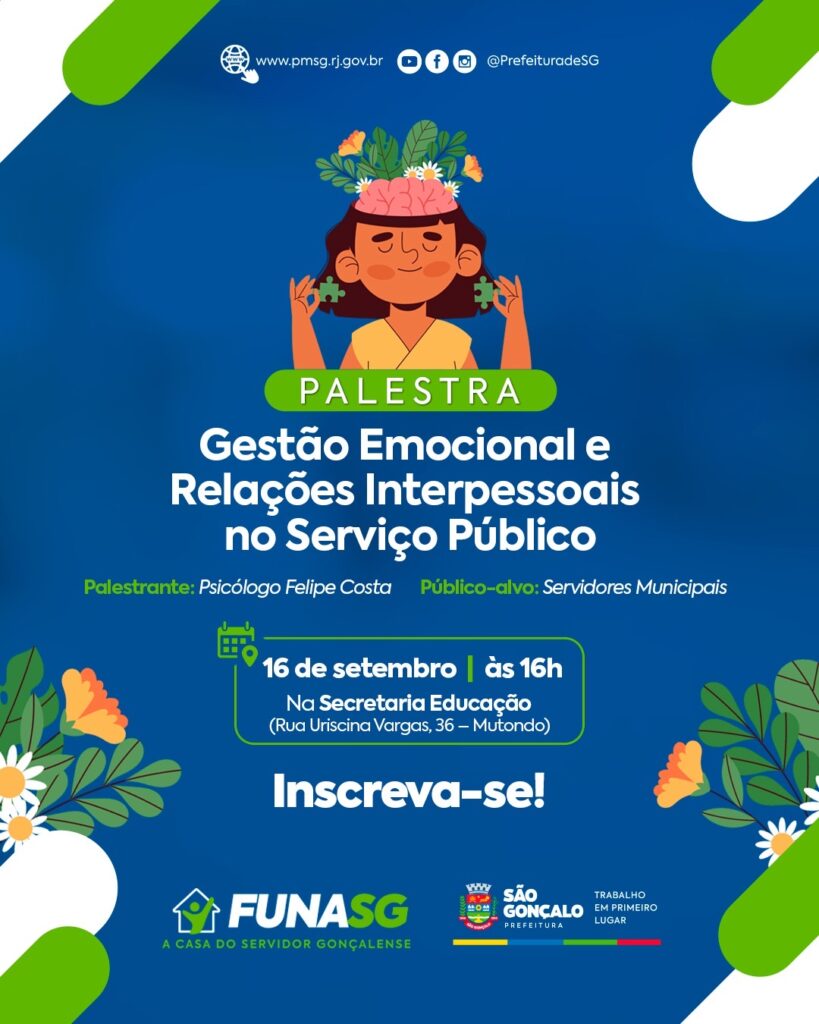 Servidores municipais participam de palestra sobre gestão emocional em São Gonçalo.