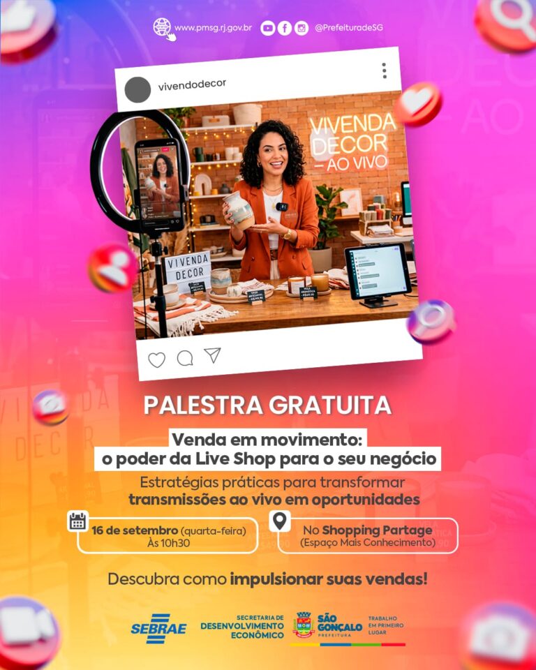 Participantes em palestra sobre vendas por live shop em São Gonçalo