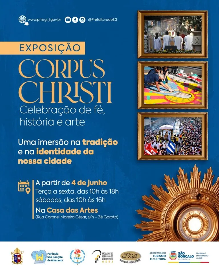 Tapetes coloridos do Corpus Christi de São Gonçalo, tema de exposição na Casa das Artes. Imagem ilustrativa.